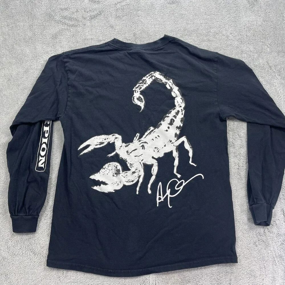 Drake Scorpion Tour Shirt Mens Medium Navy Blue Graphic Print Gildan